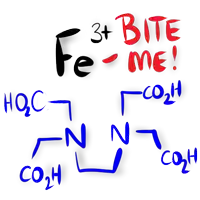 a drawing of a chemical structure with the words " 3 + bite me " in red