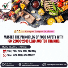 an advertisement for a food safety training that is remote