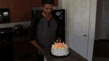 Birthday Cake Blow Out The Candles GIF - Birthday Cake Blow Out The Candles Fire Exstinguisher GIFs