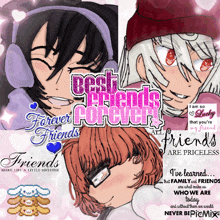 a poster that says " best friends forever " on top