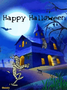 Happy Halloween Mummy GIF - Happy Halloween Mummy Huntedhouse GIFs