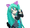a pixel art of a girl with cat ears on her head