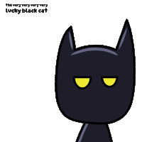 the very very very lucky black cat is a cartoon cat