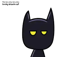 the very very very lucky black cat is a cartoon cat