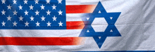 an american flag and a jewish star are on a white cloth