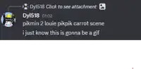a screenshot of a discord conversation between dyl1518 and pixmin 2 louie