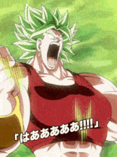 a cartoon of a woman with green hair and a red shirt screaming