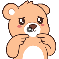 a cartoon of a teddy bear with a video play button on its face