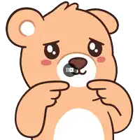a cartoon of a teddy bear with a video play button on its face