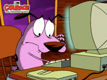 Typing On A Computer Courage GIF - Typing On A Computer Courage Courage The Cowardly Dog GIFs