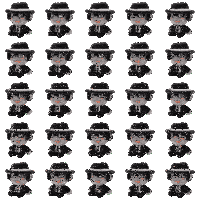 a seamless pattern of black and white cowboy hats