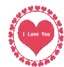 a red heart in a circle with the words `` i love you '' written inside of it .