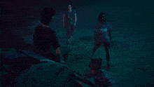a person wearing a mask is sitting on another person 's back