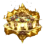 a very ornate object is surrounded by flames and a circle of fire .