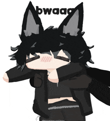 a drawing of a wolf with the word bwaaa written on the bottom