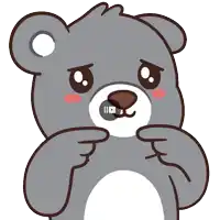 a cartoon drawing of a teddy bear with a video player icon on its face