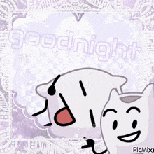 a picture of two ghosts with the words goodnight written in the background