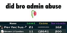 a poster that says did bro admin abuse with a flower on it