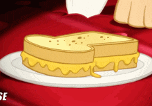 a cartoon drawing of a grilled cheese sandwich