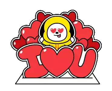 Bt21 I Heart U Sticker - Bt21 I Heart U I Love You Stickers