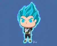 a cartoon drawing of a person with blue hair and the name piooto on the bottom