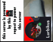 a poster that says ' this server is powered by this repost to power ' on it