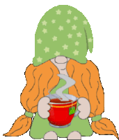 Animated Gnome Coffee Tea Sticker Sticker