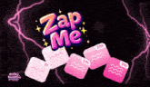a game called zap me is being played on a black background