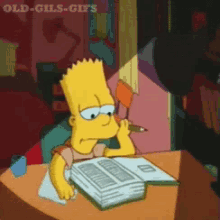 Bart Studying Stress GIF - The Simpsons Bart Simpson Assignments GIFs