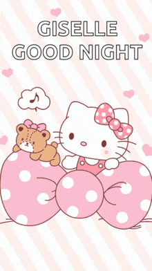 a hello kitty poster with the words giselle good night