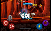 a game with a dragon and a sign that says " go "
