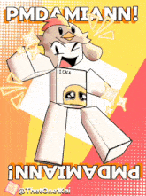 a drawing of a chicken with the words pmdamiann on the bottom