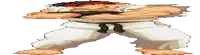 a pixel art of a man in karate pants
