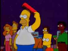 Homero Simpson Peinadose Con Un Peine GIF - Homero Simpson Peine Peienandose GIFs