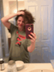me hair mirror selfie messy hair