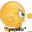 a cartoon smiley face with an angry look on its face and a fist in the air .