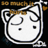 a picture of a cat with the words " so much it hurts " on it