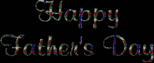 the words happy father 's day are written in a plaid font