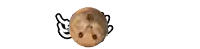 a drawing of a cookie with wings on a white background