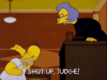 simpsons mattgmemes homer shut up judge