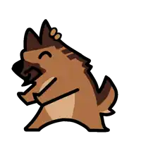 a cartoon drawing of a dog with a s on its head