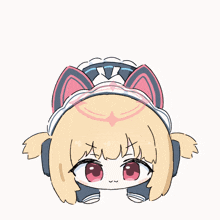 a drawing of a girl wearing a maid outfit and headphones