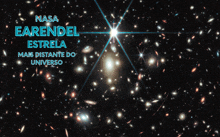 nasa earendel estrela mais distante do universo is displayed on a black background