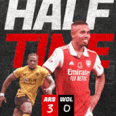 Arsenal F.C. (3) Vs. Wolverhampton Wanderers F.C. (0) Half-time Break GIF - Soccer Epl English Premier League GIFs