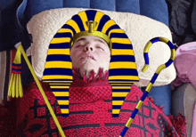 a drawing of a man with a pharaoh 's hat on