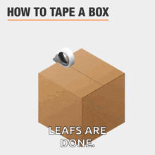 how to tape a box leafs are done is shown