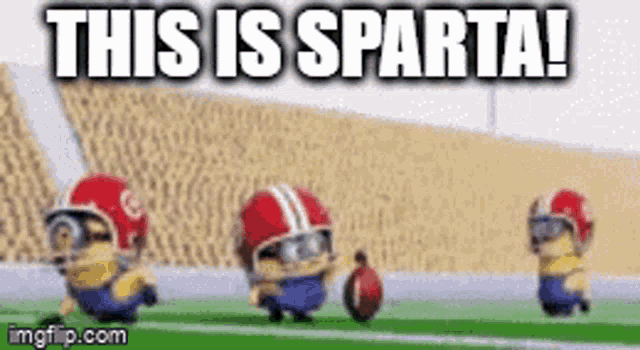 This Is Sparta Minion Kick GIF