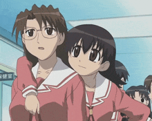 a group of anime characters are standing in front of a sign that says ' 保健室 ' on it