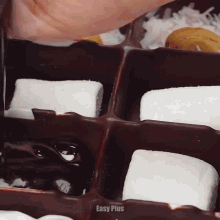 a box of marshmallows with easy plus written on the bottom right