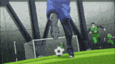 a soccer player wearing a number 10 jersey is kicking a soccer ball